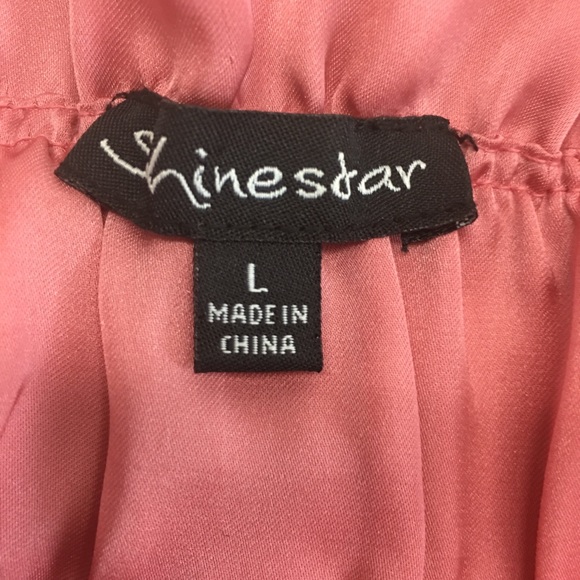 SHINESTAR ROSE PINK SATIN SHORT JUMPER LARGE NWOT - Picture 8 of 8